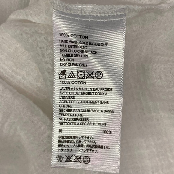 Tommy Bahama White Linen Blend Gauze Roll Tab Sleeve V Neck Tunic Top S - Picture 9 of 12